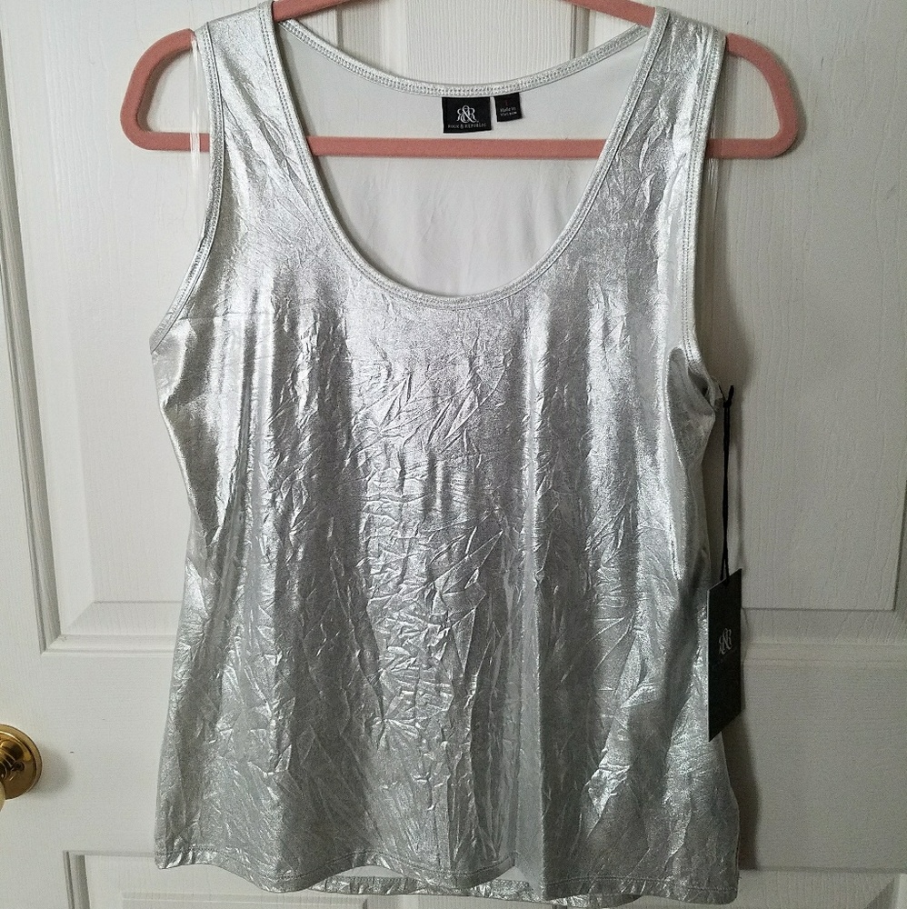 NWT Rockstar silver tank by Rock & Republic L